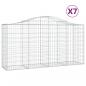 Preview: Gabionen mit Hochbogen 7 Stk. 200x50x100/120cm Verzinktes Eisen