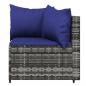 Preview: Garten-Ecksofas mit Kissen 2 Stk. Grau Poly Rattan