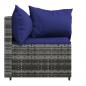 Preview: Garten-Ecksofas mit Kissen 2 Stk. Grau Poly Rattan