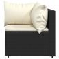 Preview: Garten-Ecksofa mit Kissen Schwarz Poly Rattan