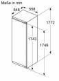 Preview: Bosch KIL82NSE0 Serie 2 Einbau Kühlschrank mit Gefrierfach, Nichenhöhe 177,5 cm, 280 L, Schlepptürtechnik, Vario Zone, weiß