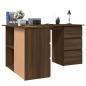 Preview: Eckschreibtisch Braun Eichen-Optik 145x100x76 cm Holzwerkstoff