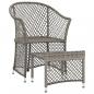 Preview: 2-tlg. Garten-Lounge-Set mit Kissen Grau Poly Rattan