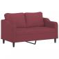 Preview: 2-Sitzer-Sofa mit Zierkissen Weinrot 140 cm Stoff