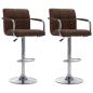 Preview: Barhocker 2 Stk. Braun Stoff