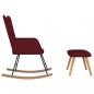 Preview: Schaukelstuhl mit Hocker Stoff Weinrot
