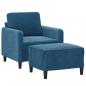 Preview: Sessel mit Hocker Blau 60 cm Samt