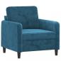 Preview: Sessel mit Hocker Blau 60 cm Samt