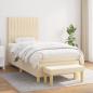Preview: ARDEBO.de - Boxspringbett mit Matratze Creme 80x200 cm Stoff