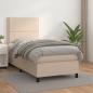 Preview: ARDEBO.de - Boxspringbett mit Matratze Cappuccino-Braun 90x200cm Kunstleder