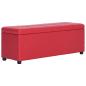 Preview: Bank mit Staufach 116 cm Rot Kunstleder