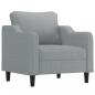 Preview: Sessel mit Hocker Hellgrau 60 cm Stoff
