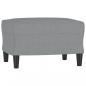 Preview: Sessel mit Hocker Hellgrau 60 cm Stoff