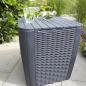 Preview: Keter Garten-Beistelltisch Luzon Rattan-Optik Flach Graphitgrau