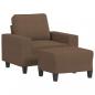 Preview: Sessel mit Hocker Braun 60 cm Stoff
