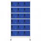 Preview: Schließfachschrank Grau und Blau 90x40x180 cm Stahl