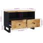 Preview: ARDEBO.de - TV-Schrank 70x33x46 cm Massivholz Mango