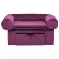 Preview: Hundesofa mit Schublade Burgunderrot 75x50x38 cm Plüsch