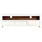 Preview: TV-Schrank Weiß 120 x 30 x 40 cm Massivholz Akazie