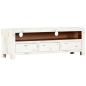 Preview: TV-Schrank Weiß 120 x 30 x 40 cm Massivholz Akazie