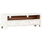 Preview: TV-Schrank Weiß 120 x 30 x 40 cm Massivholz Akazie