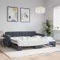 Preview: ARDEBO.de - Tagesbett Ausziehbar Dunkelgrau 90x200 cm Samt