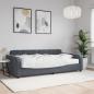 Preview: ARDEBO.de - Tagesbett mit Matratze Dunkelgrau 100x200 cm Samt