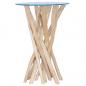 Preview: ARDEBO.de - Couchtisch mit Glasplatte 35x35x50 cm Massivholz Teak