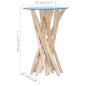 Preview: Couchtisch mit Glasplatte 35x35x50 cm Massivholz Teak