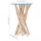 Preview: Couchtisch mit Glasplatte 35x35x50 cm Massivholz Teak