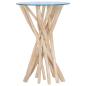 Preview: Couchtisch mit Glasplatte 35x35x50 cm Massivholz Teak