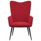 Preview: Relaxsessel mit Hocker Weinrot Samt