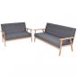 Preview: ARDEBO.de - Sofa-Set 2-tlg. Stoff Dunkelgrau