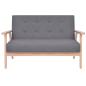 Preview: Sofa-Set 2-tlg. Stoff Dunkelgrau