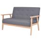 Preview: Sofa-Set 2-tlg. Stoff Dunkelgrau