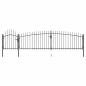 Preview: Gartentor mit Speerspitzen 5x1,5 m Schwarz