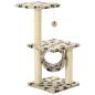 Preview: Katzen-Kratzbaum Sisal 65 cm Beige Pfoten-Aufdruck