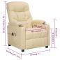 Preview: Massagesessel Elektrisch Creme Stoff