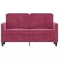 Preview: 2-Sitzer-Sofa Weinrot 120 cm Samt