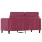 Preview: 2-Sitzer-Sofa Weinrot 120 cm Samt
