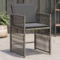 Preview: ARDEBO.de - Gartenstühle mit Kissen 4 Stk. Grau Poly Rattan