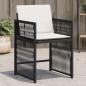 Preview: ARDEBO.de - Gartenstühle mit Kissen 4 Stk. Schwarz Poly Rattan