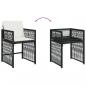 Preview: Gartenstühle mit Kissen 4 Stk. Schwarz Poly Rattan