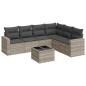 Preview: 7-tlg. Garten-Sofagarnitur mit Kissen Hellgrau Poly Rattan