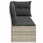 Preview: Gartensofa mit Kissen 3-Sitzer Hellgrau Poly Rattan