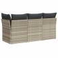 Preview: Gartensofa mit Kissen 3-Sitzer Hellgrau Poly Rattan
