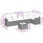 Preview: 7-tlg. Garten-Sofagarnitur mit Kissen Hellgrau Poly Rattan