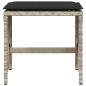 Preview: Gartenhocker mit Kissen 4 Stk. Hellgrau 41x41x36 cm Poly Rattan