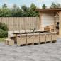 Preview: ARDEBO.de - 17-tlg. Garten-Essgruppe mit Kissen Beige Poly Rattan