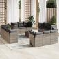 Preview: ARDEBO.de - 13-tlg. Garten-Sofagarnitur mit Kissen Hellgrau Poly Rattan